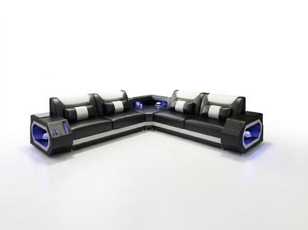 Leather sofa couch padded designer sofa leather sofas L-shaped sofa USB sound boxes new