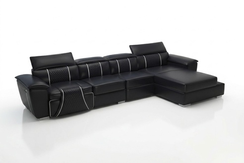 Leather sofa couch upholstered designer sofa leather sofas L-shaped sofa G8048C black