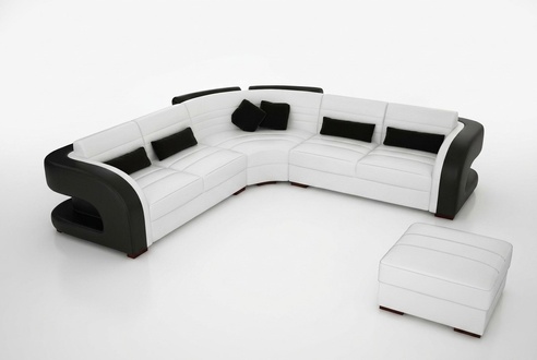 LEATHER SOFA Design LIVING LANDSCAPE COUCH SET UPHOLSTERED CORNER CORNER SOFA Bergamo