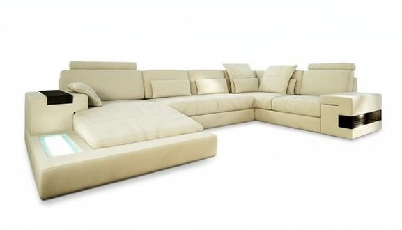 Leather sofa designer sofa U-shaped living landscape couch upholstered corner sofa set new