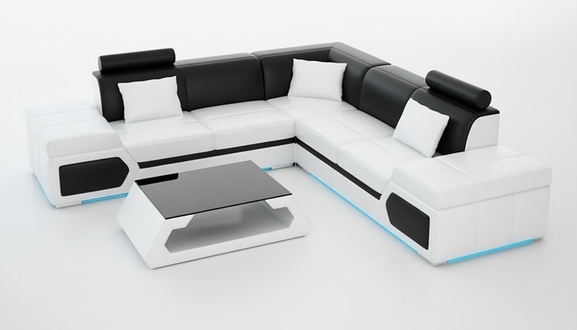 Leather sofa L-shape couch living corner sofa set design modern sofa K5013B