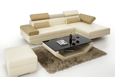 Leather sofa L-shape couch living corner sofa set design modern sofa K5009D