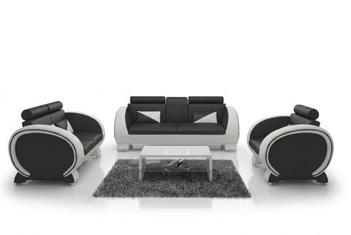 LEATHER SOFA LEATHER SOFA DESIGNER SOFA SET 3+1 COUCH UPHOLSTERY SET UPHOLSTERED SOFA