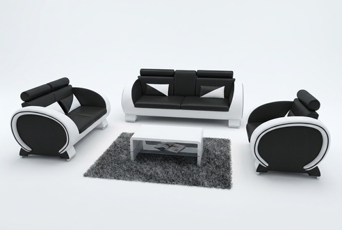 LEATHER SOFA UPHOLSTERY SET LEATHER COUCH SET "MADE IN EU" LEATHER SET 3+2+1 !!
