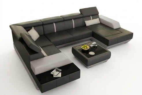 Leather sofa living area couch corner sofa corner couch leather couch poster corner NEW