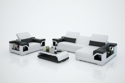 Leather sofa modern couch living landscape corner sofa armchair set upholstery sofa with USB