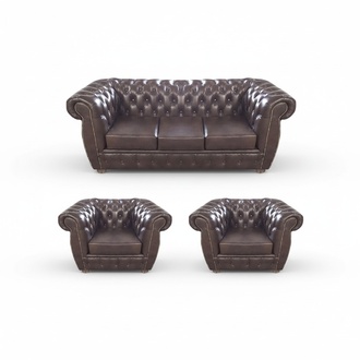 Leather sofa set Chesterfield upholstered furniture living room design seating furniture