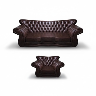Leather sofa set seating sofa three-seater sofa set armchair Chesterfield