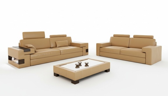 Leather sofa seating group 3+2+1 couch seat cushion sofa set Nassau Be