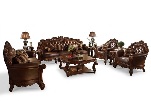 Leather sofa sofa set set group couch Chesterfield sofa baroque rococo