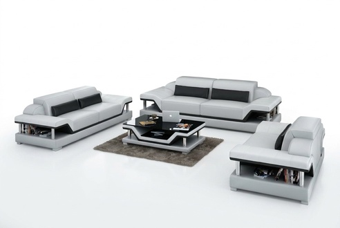 Leather sofa sofa USB couch living landscape 321-seater set design sofa set.