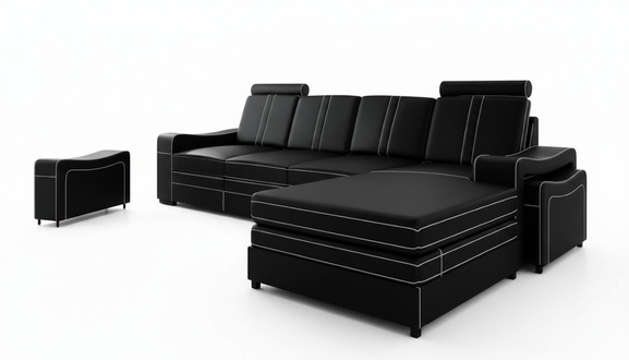 LEATHER SOFA USB LEATHER CORNER SOFA LIVING LANDSCAPE CORNER SOFA SET SOFA Custom-made