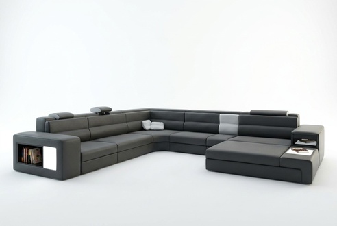 Corner sofa upholstered sofa with USB living landscape seating corner set leather textile couch