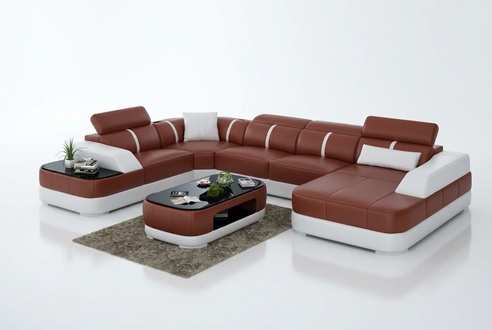 Leather Sofa Upholstery Seat Corner Sofa Set Living Room Couch G8026