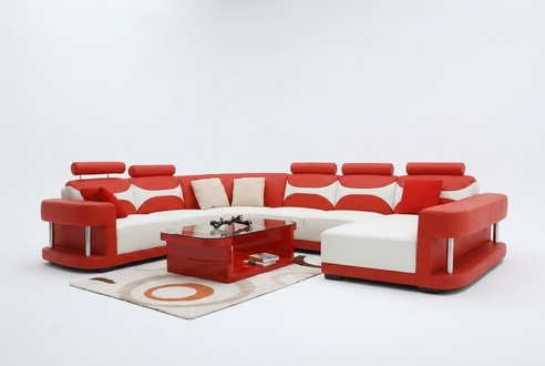 Leather sofa upholstery seat couch set corner sofa sofa living area with USB