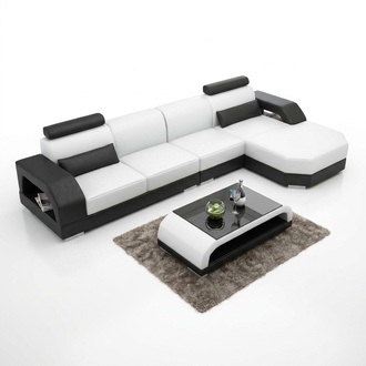 Leather sofa + USB living area corner sofa corner set design couch sofa new G8001C