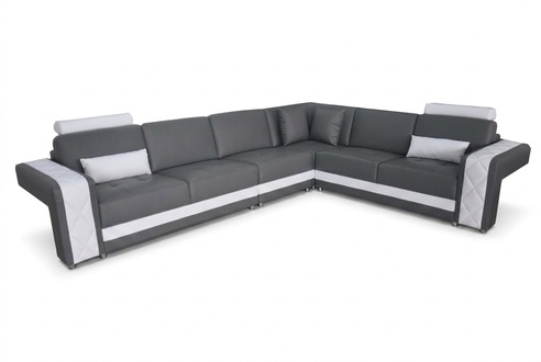 Leather sofa with USB living area corner set modern design L-shape sofa L6010B