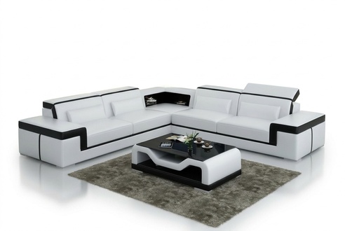 Leather sofa with USB, corner sofa living landscape corner set modern design sofa G8020B