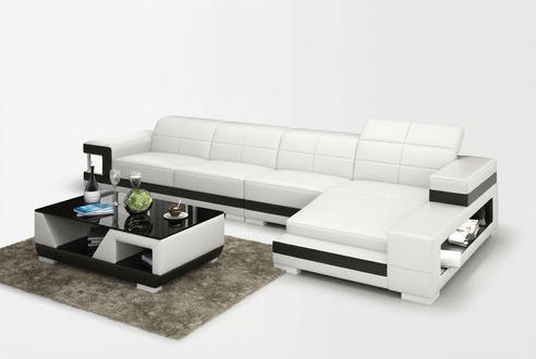 Blue design corner sofa couch with LED lighting + USB connection living landscape sofa