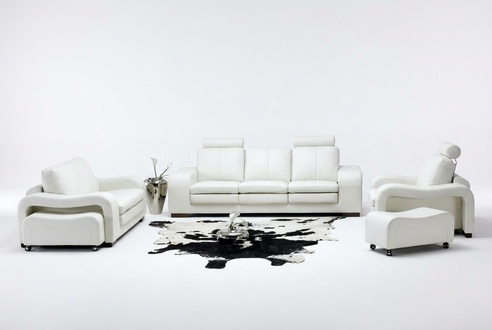 Leather sofa with USB living room set Modern design 3+2+1 seat sofa A1112