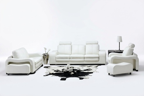 Leather sofa with USB living area 3+2+1 seat set Modern design sofa A1112