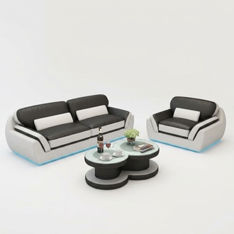Leather sofa with USB sofa set 3+1 seater set modern design new sofa G8038D