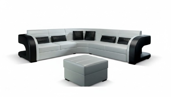 Leather sofa with USB design living area couch set upholstered corner sofa BERGAMO