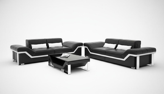 Leather sofa with USB living area 3+3 set modern design sofa K5007D