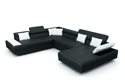 Leather sofa with USB upholstered corner set living landscape XXL big corner sofa 2719D
