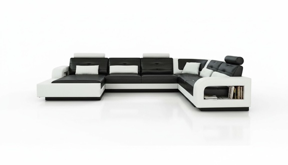 Leather sofa with USB Leather couch sofa set living landscape corner couch corner sofa H2209