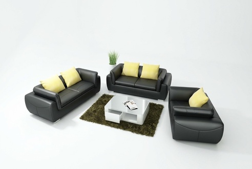 Leather sofa with USB living area 3+2+1 seat set modern design sofa couch