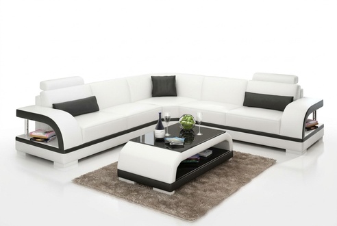 Leather sofa with USB, corner living landscape sofa set, modern design sofa G8011B