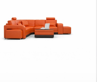 Leather sofa with USB, sectional living room, corner sofa, corner set, modern design sofa F3017B.