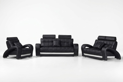 Leather sofa with USB living room set 3+2+1 seating arrangement Modern design sofa B2023