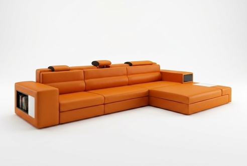 Leather sofa with USB living area corner sofa corner set modern design sofa B2006B