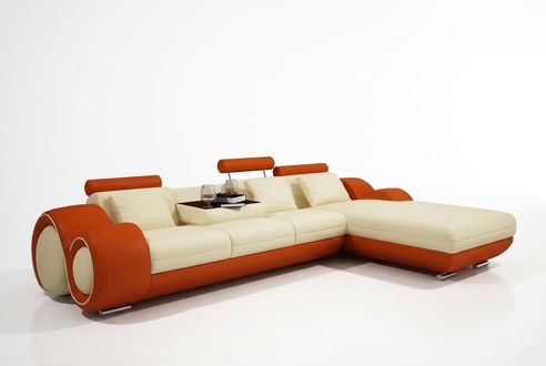 Leather sofa with USB living room set corner sofa corner suite modern design sofa A1163E