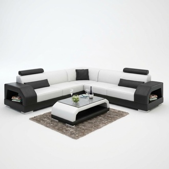 Leather sofa with USB, sectional living room, corner sofa, corner set, modern design sofa G8001B