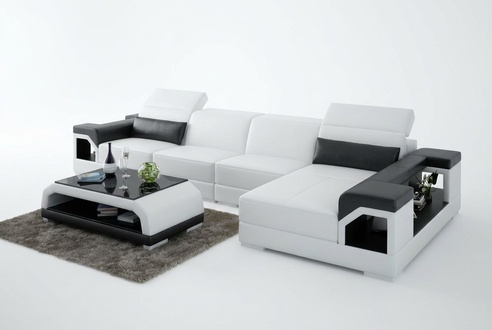 Leather sofa with USB living area corner sofa corner set modern design sofa G8014C