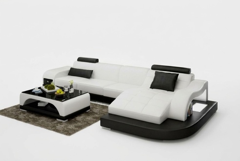 Leather sofa with USB living landscape corner sofa corner set modern design sofa G8009D