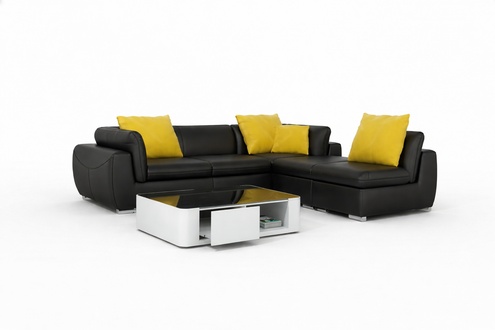 Leather sofa with USB living area corner sofa corner set modern design sofa F3014