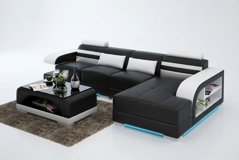 Leather sofa with USB living area corner sofa corner set modern design sofa G8033C