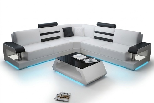Leather sofa with USB living room landscape corner sofa corner set couch design sofa L6016B