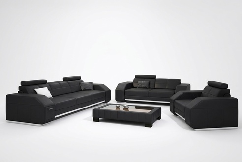 Leather sofa with USB sofa set 3+2+1 leather couch upholstered seat designer set
