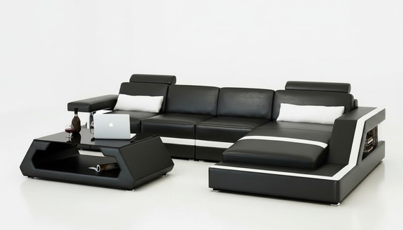 LEATHER SOFA XXL LIVING ROOM LANDSCAPE SET USB LEATHER SET CORNER SOFA Custom made