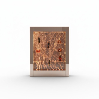 LED Water Wall Shelf Bar Furnishings Fancy Shelves Cabinet Glass Walls