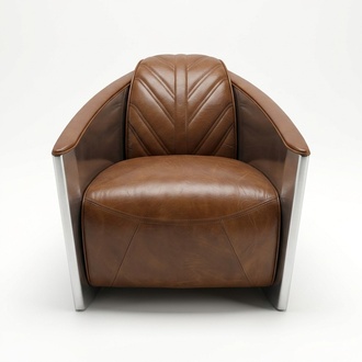 Leather armchair airplane aviator lounge chair cocktail chair vintage aviator