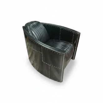 Leather armchair aircraft design club armchair leather & aluminum armchair aviator vintage leather