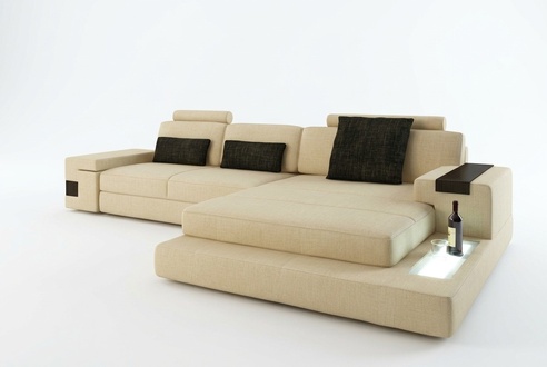 Leather sofa living landscape design set modern corner sofa U-shape with USB