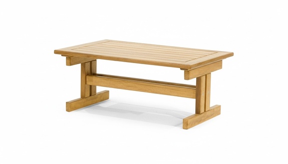 Light beige coffee table outdoor furniture designer wood patio coffee table