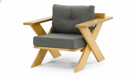 Hell beige wooden frame designer upholstered armchair elegant seating chairs seat cushions